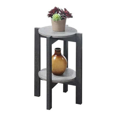 Convenience Concepts Newport Medium 2 Tier Plant Stand Faux Cement/weathered Gray