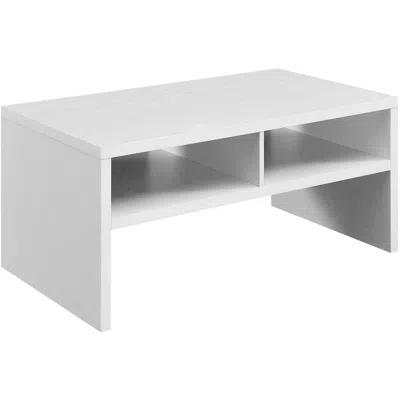 Convenience Concepts Northfield Admiral Deluxe Coffee Table With Shelves, White