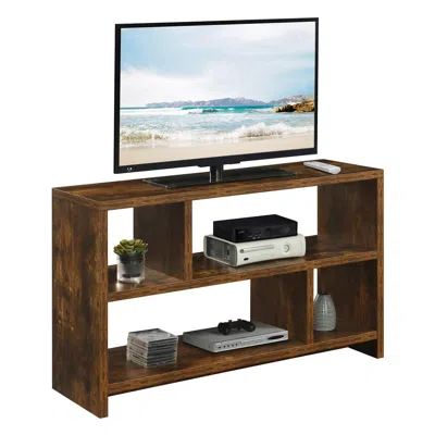 Convenience Concepts Northfield Tv Stand Console With Shelves, Barnwood In Brown