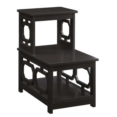 Convenience Concepts Omega 2 Step Chairside End Table. In Black