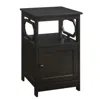 Convenience Concepts Omega End Table With Cabinet. In Black