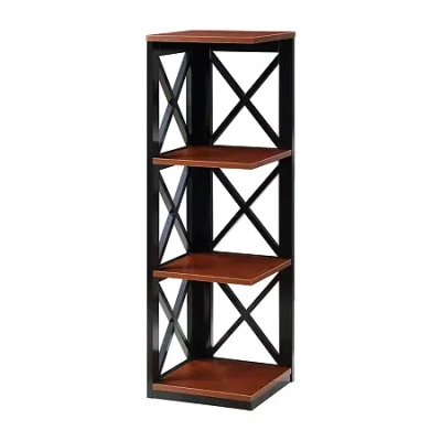 Convenience Concepts Oxford 3-tier Corner Bookcase In Red