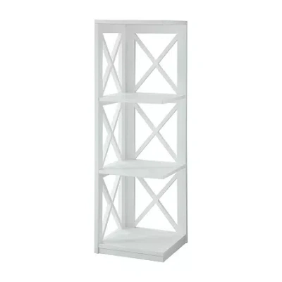 Convenience Concepts Oxford 3-tier Corner Bookcase In White