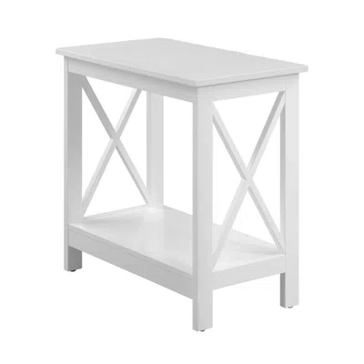 Convenience Concepts Oxford Chairside End Table With Shelf, S20-400 In White