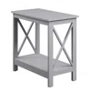 Convenience Concepts Oxford Chairside End Table With Shelf, S20-402 In Gray