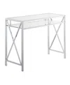 Convenience Concepts Oxford Chrome 42 Inch Desk With Shelf