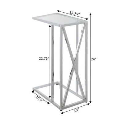Convenience Concepts Oxford Chrome Glass C End Table In Metallic