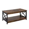 Convenience Concepts Oxford Coffee Table With Shelf Barnwood/black In Brown