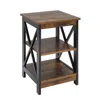 Convenience Concepts Oxford End Table With Shelves Barnwood/black In Brown