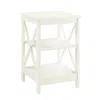 Convenience Concepts Oxford End Table With Shelves Ivory In White