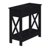 Convenience Concepts Oxford Flip Top End Table With Charging Station Black