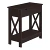 Convenience Concepts Oxford Flip Top End Table With Charging Station Espresso In Brown