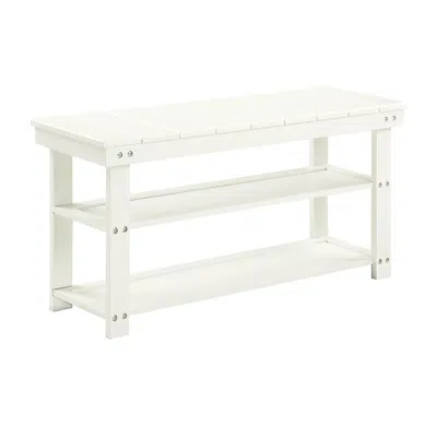 Convenience Concepts Oxford Utility Mudroom Bench With Shelves, White