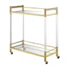 Convenience Concepts Royal Crest 2 Tier Acrylic Glass Bar Cart In Gold