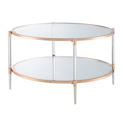 Convenience Concepts Royal Crest 2 Tier Acrylic Glass Coffee Table In Transparent