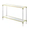 Convenience Concepts Royal Crest 2 Tier Acrylic Glass Console Table In Transparent