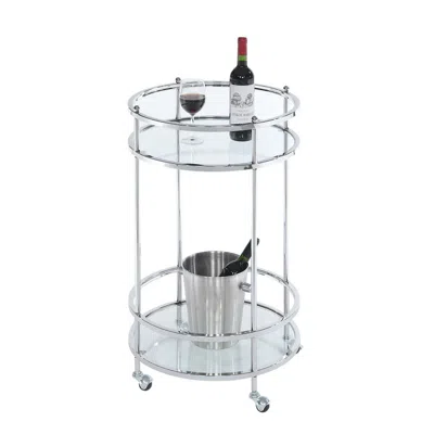 Convenience Concepts Royal Crest 2 Tier Round Glass Bar Cart