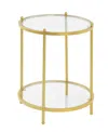 Convenience Concepts Royal Crest 2 Tier Round End Table In Clear Glass,gold-tone