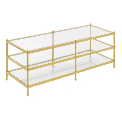 Convenience Concepts Royal Crest 3 Tier Coffee Table In Gold