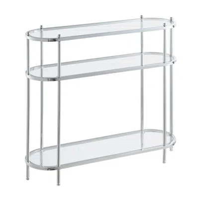 Convenience Concepts Royal Crest 3 Tier Glass Oval Entryway Hall Table