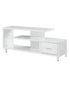 Convenience Concepts Seal Ii 1 Drawer Tv Stand With Shelves For Tvs Up To 65 Inches In White