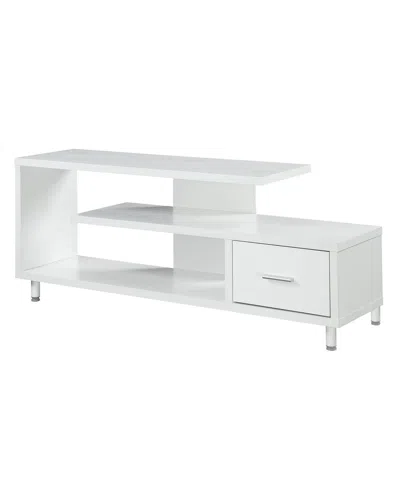 Convenience Concepts Seal Ii 1 Drawer Tv Stand With Shelves For Tvs Up To 65 Inches In White