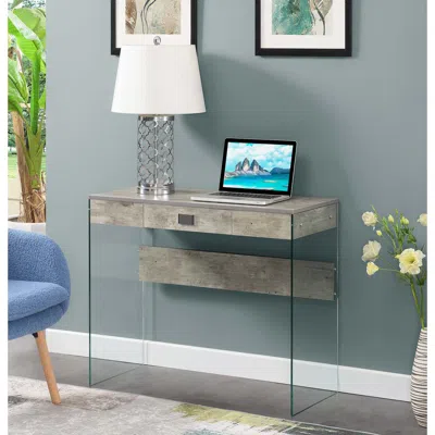 Convenience Concepts Soho 1 Drawer Glass 36 Inch Desk