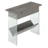 Convenience Concepts Soho Electric Flip Top End Table In Gray