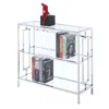 Convenience Concepts Town Square Chrome 3 Tier Bookcase, Clear Glass/chrome Frame In Silver