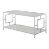 Convenience Concepts Town Square Chrome Coffee Table With Shelf In White