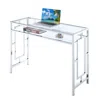 Convenience Concepts Town Square Chrome Desk With Shelf, Clear Glass/chrome Frame