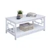 Convenience Concepts Town Square Coffee Table With Shelf, White In White