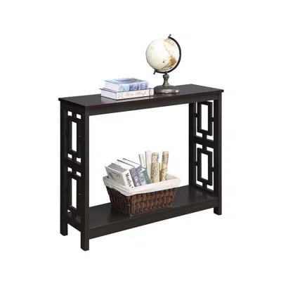 CONVENIENCE CONCEPTS TOWN SQUARE CONSOLE TABLE WITH SHELF, ESPRESSO