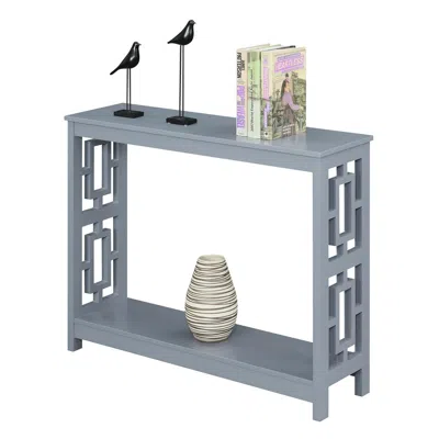 Convenience Concepts Town Square Console Table With Shelf, Gray In Blue