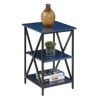 Convenience Concepts Tucson End Table With Shelves, Cobalt Blue/black
