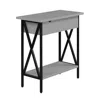 Convenience Concepts Tucson Flip Top End Table With Charging Station And Shelf In Gray/black In Gray