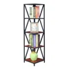Convenience Concepts Tucson Metal 5 Tier Corner Bookcase, Cherry/black In Black