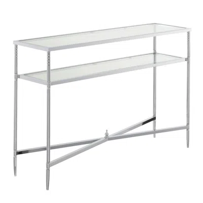 CONVENIENCE CONCEPTS TUDOR CONSOLE TABLE, CLEAR GLASS/CHROME