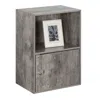 Convenience Concepts Xtra Storage 1 Door Cabinet With Shelf, Faux Birch In Gray