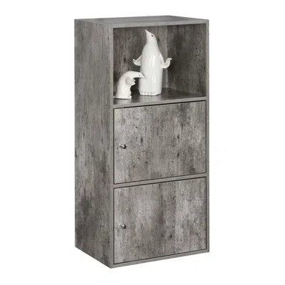 Convenience Concepts Xtra Storage 2 Door Cabinet With Shelf, Faux Birch In Gray