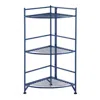 Convenience Concepts Xtra Storage 3 Tier Folding Metal Corner Shelf, Blue