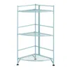 Convenience Concepts Xtra Storage 3 Tier Folding Metal Corner Shelf,blue
