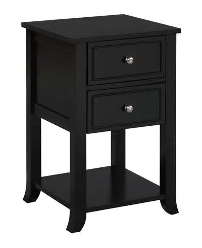 Convenience Concepts York Two-drawer End Table With Shelf In Black