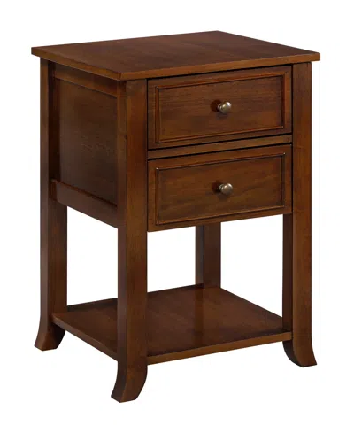 Convenience Concepts York Two-drawer End Table With Shelf In Brown