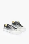 Converse 4cm Glittered Sneakers With Platform In Silver