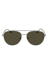 Converse Activate 57mm Aviator Sunglasses In Satin Gunmetal/green