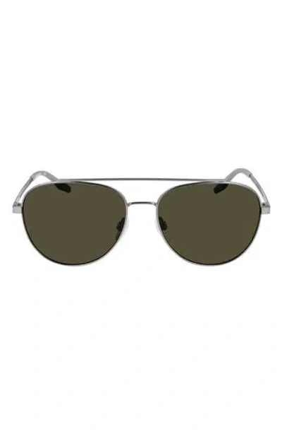 Converse Activate 57mm Aviator Sunglasses In Satin Gunmetal/green