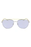 Converse Activate 57mm Aviator Sunglasses In Gold