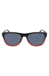 Converse All Star® 57mm Rectangle Sunglasses In Crystal Smoke/poppy Gradient