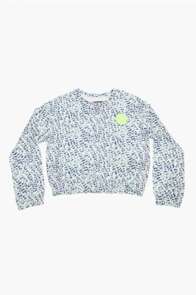 Converse All Star Animal Printed Crew-neck Sweatshirt In Black